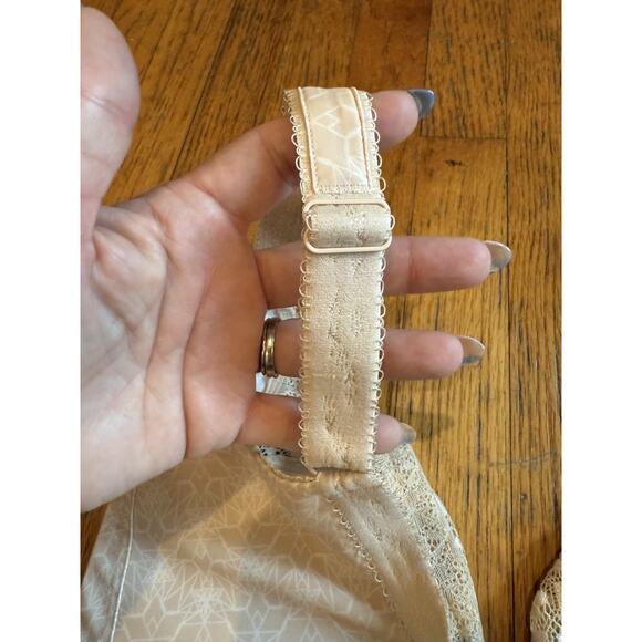 Elomi Kim Bra Womens 38J Beige Cafe Au Lait Underwire Unlined Lace EL4340CAL - Picture 5 of 9